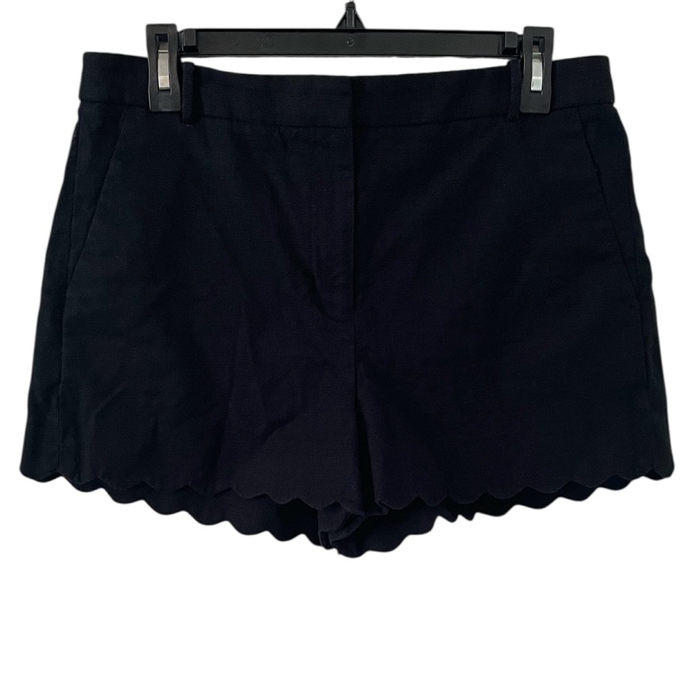 J. Crew Women’s Black Scalloped Hem Chino Bermuda Shorts Size 10